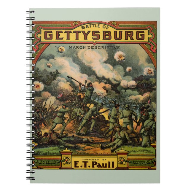 Caderno Espiral 1917 A Batalha do cobrir de Gettysburg (Frente)