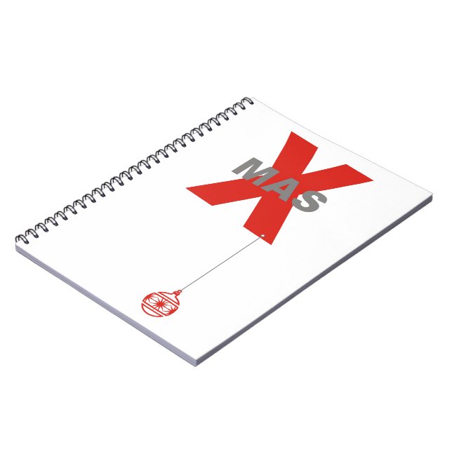 Caderno Espiral 1 Natal com Ornamento de Árvore de Natal (Left Side)