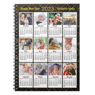 Caderno Espiral 2023 Calendar Modern Family 12 Photo Collage DIY