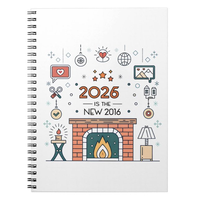 Caderno Espiral 2026 Is The New 2016 Cozy Culture Vector (Frente)
