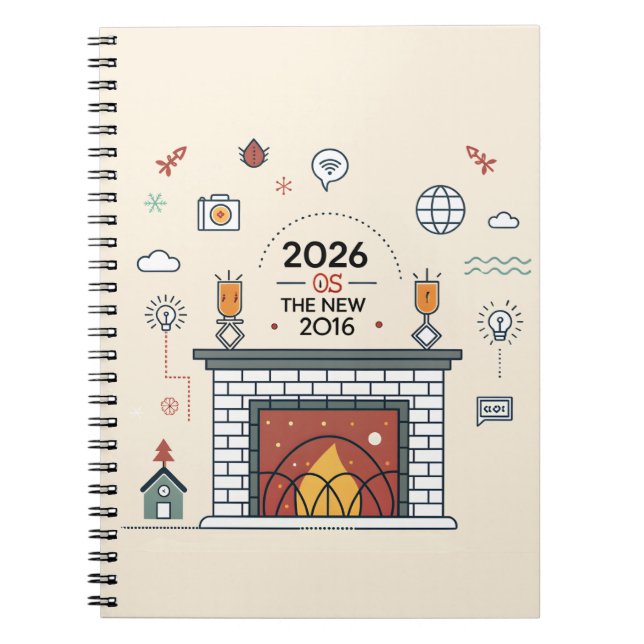 Caderno Espiral 2026 Is The New 2016 Digital Culture Vector (Frente)
