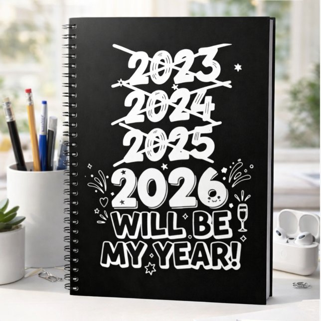 Caderno Espiral 2026 Will Be My Year (Criador carregado)