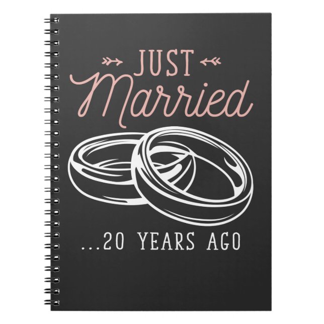 Caderno Espiral 20 de aniversário de 20 anos Recem casados (Frente)