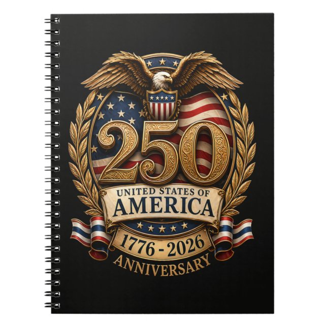 Caderno Espiral 250º Aniversário dos Estados Unidos da América (Frente)