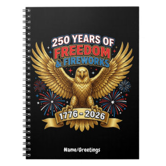 Caderno Espiral 250 Years of Freedom & Fireworks 