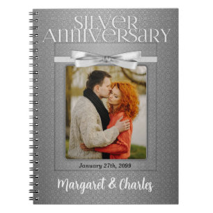 Caderno Espiral 25 Silver Weding Annivesary Party Guest
