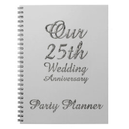 Caderno Espiral 25o Cinza de prata do planejador da festa de