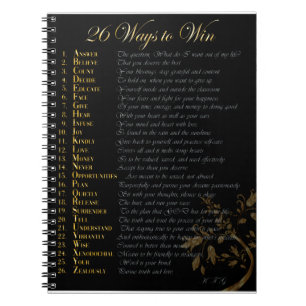Caderno Espiral 26 maneiras de ganhar Diário preto e ouro