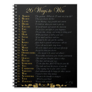 Caderno Espiral 26 maneiras de ganhar Diário - preto e ouro