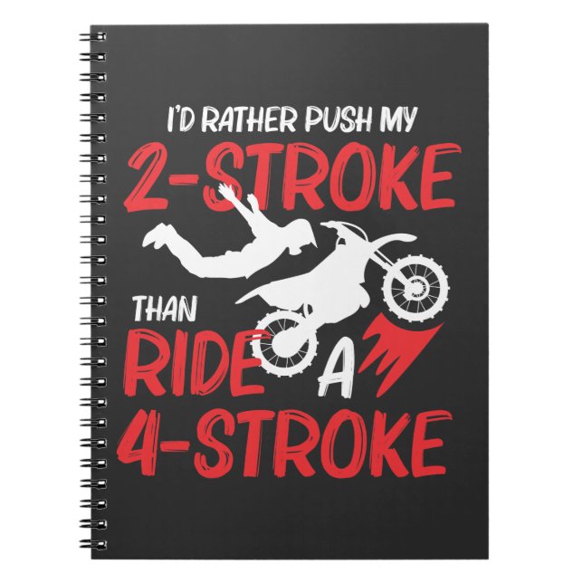 Caderno Espiral 2 Traço MX Motocross Dirt Bike Rider supercross (Frente)
