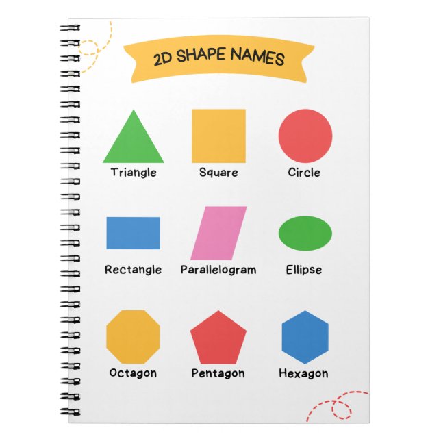 Caderno Espiral 2D Nomes de Forma Ensino Escolar (Frente)