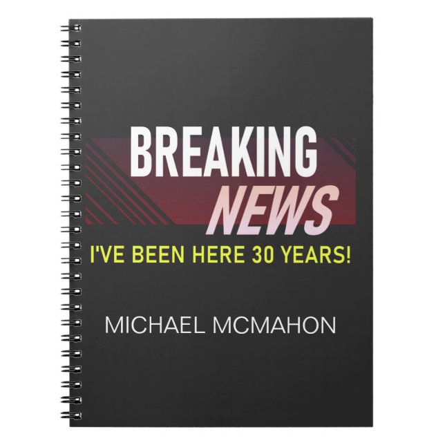 Caderno Espiral 30 de Funcionário do Aniversário de Trabalho de 30 (Frente)