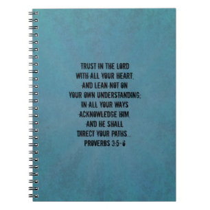 Caderno Espiral 3:5 cristão dos provérbio do verso da bíblia - 