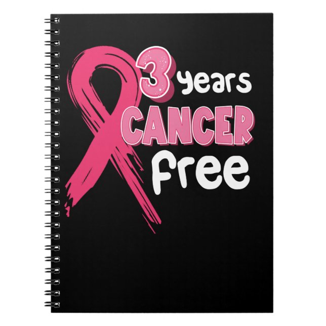 Caderno Espiral 3 anos de Cancer de mama rosa isento de Cancer mam (Frente)