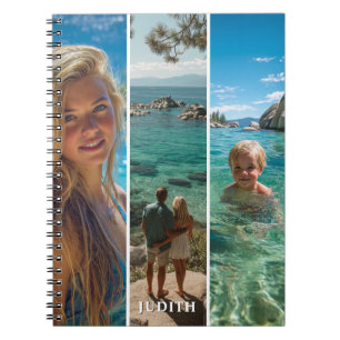 Caderno Espiral 3 Longas Faixas Verticais Foto Boho