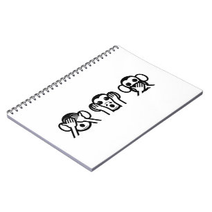 Caderno Espiral 3 Macacos Sábios Emoji