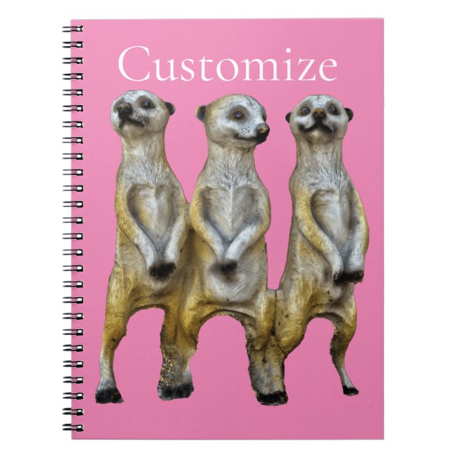 Caderno Espiral 3 Meerkats em pé Thunder_Cove (Frente)