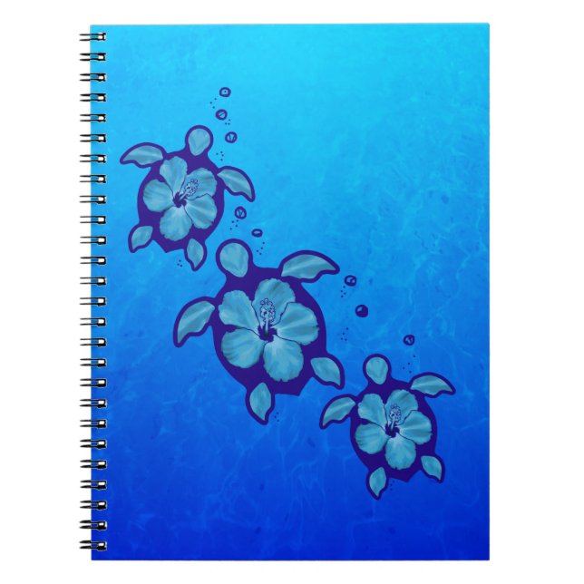 Caderno Espiral 3 tartarugas azuis de Honu (Frente)