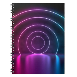 Caderno Espiral 3d Anel do portal do círculo ultravioleta linhas b