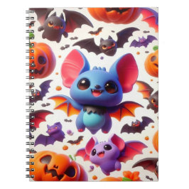 Caderno Espiral 3D cute bats halloween