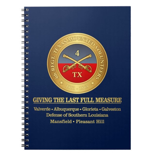 Caderno Espiral 4ª Cavalaria do Texas (honras de batalha) (Frente)