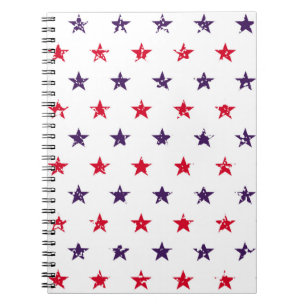 Caderno Espiral 4º de julho Stars Grunge Abstrato Seamless Pattern