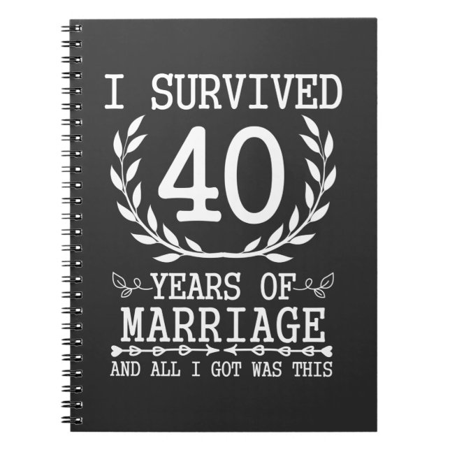 Caderno Espiral 40 anos Esposa Marido 40º aniversário de casamento (Frente)