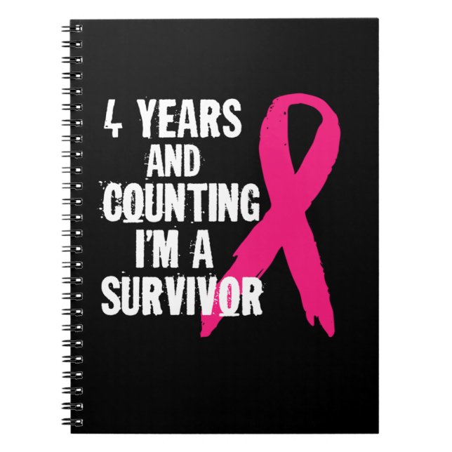 Caderno Espiral 4 anos e contando que sou um Cancer de Sobrevivênc (Frente)