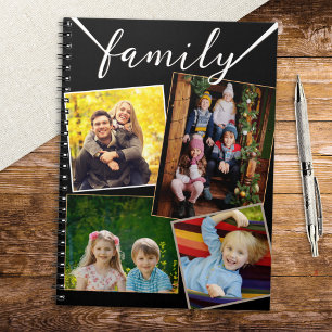 Caderno Espiral 4 Colagem de Fotos Imagens de Família Personalizad
