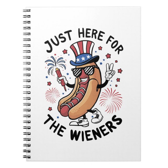 Caderno Espiral 4 De Julho Wieners USA American flag Patriotic (Frente)