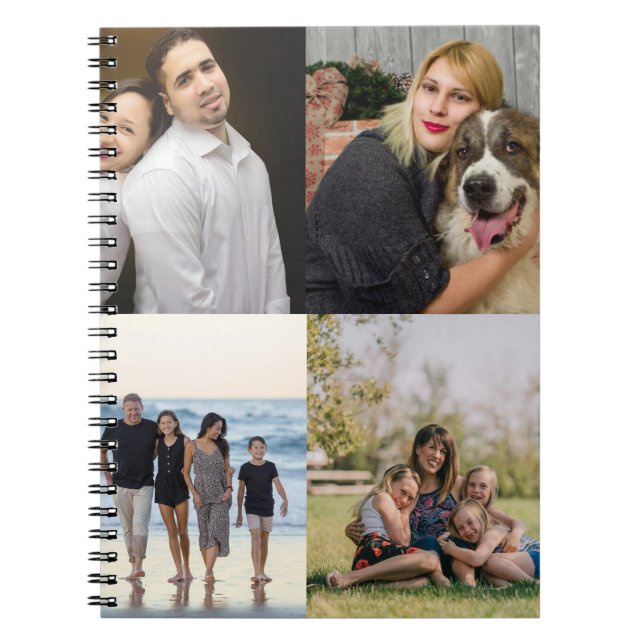 Caderno Espiral  4 Family Photo Collage Custom (Frente)