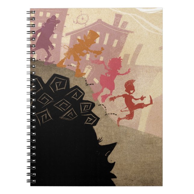 Caderno Espiral 4 monstro pequenos - andando através da cidade (Frente)