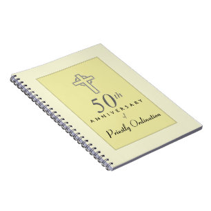 Caderno Espiral 50º aniversário do Padre com a Cruz Embriagada