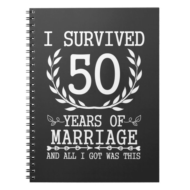 Caderno Espiral 50 anos Esposa Marido 50º Aniversário de Casamento (Frente)