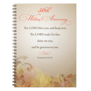 Caderno Espiral 50th Aniversário de casamento, senhor religioso