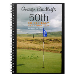 Caderno Espiral 50th Livro de hóspedes do costume do golfe da