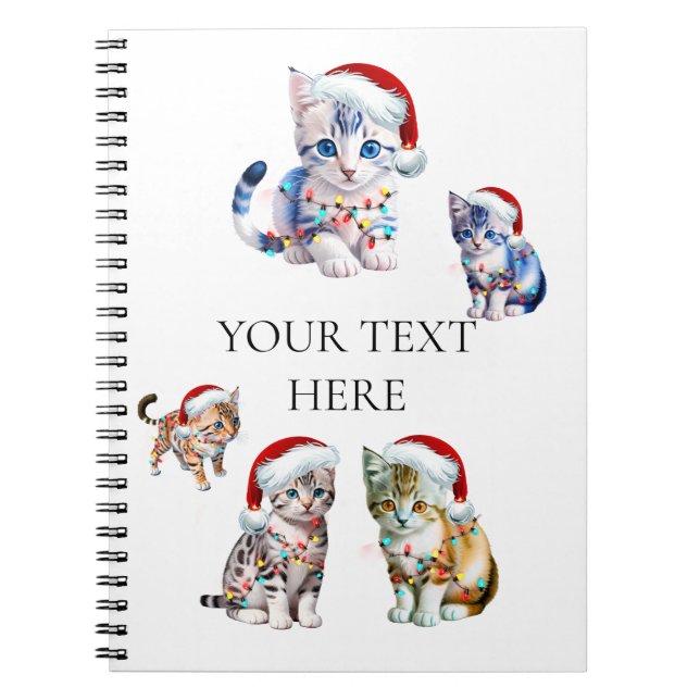 Caderno Espiral 5 Kittens de Natal (Frente)