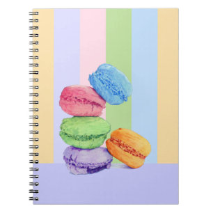 Caderno Espiral 5 Macarons listras Notebook