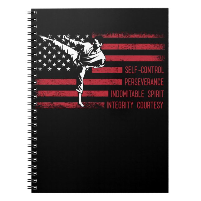 Caderno Espiral 5 Tenets American Taekwondo Fighting (Frente)