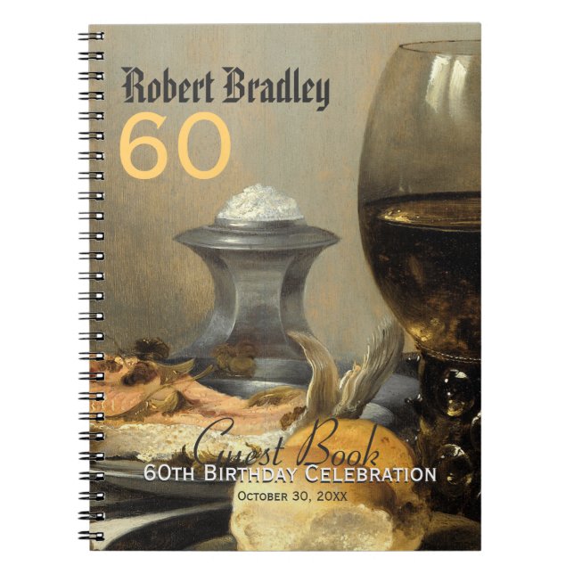 Caderno Espiral 60º Aniversário Celebração Personalizável de Convi (Frente)