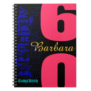 Caderno Espiral 60º Livro de Convidados do POP de Aniversário Pers