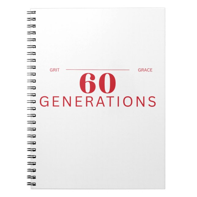 Caderno Espiral 60 Generations of Grit and Grace (Frente)