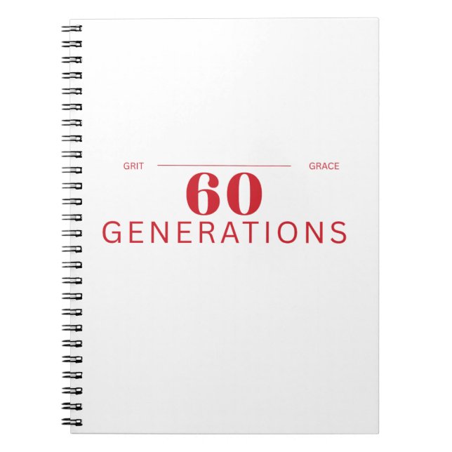 Caderno Espiral 60 Generations of Grit & Grace (Frente)