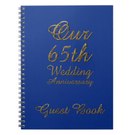 Caderno Espiral 65th Safira do azul do livro de hóspedes do