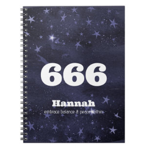 Caderno Espiral 666 Angel Number Estrelas Mais alto autoalinhament