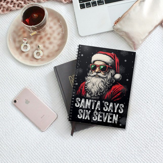 Caderno Espiral 67 Meme Funny Santa Says Six Seven Christmas (Criador carregado)