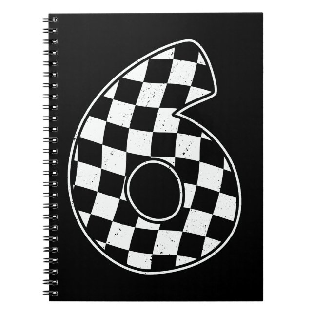 Caderno Espiral 6 Birthday com número 6 de identificação de carro (Frente)