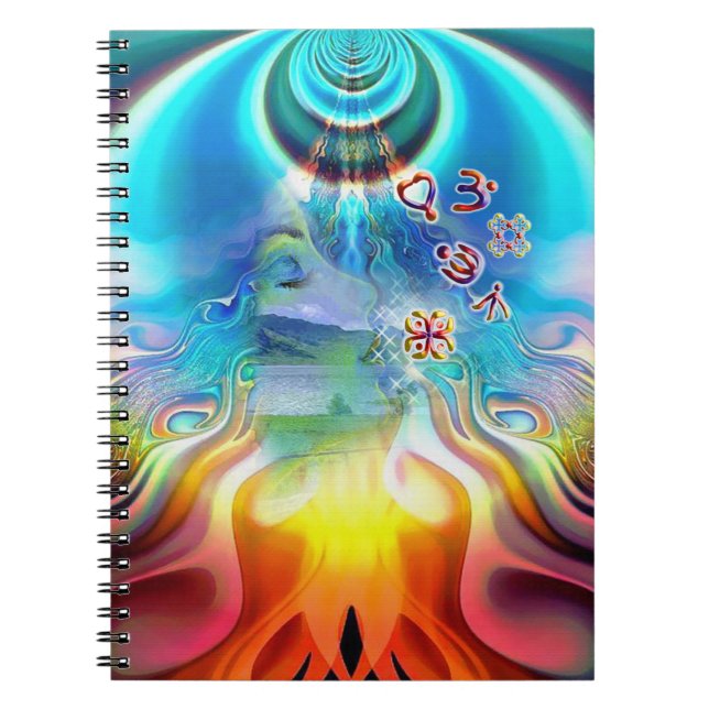 Caderno Espiral 6 Símbolos do Chakra Base da Linguagem da Luz (Frente)