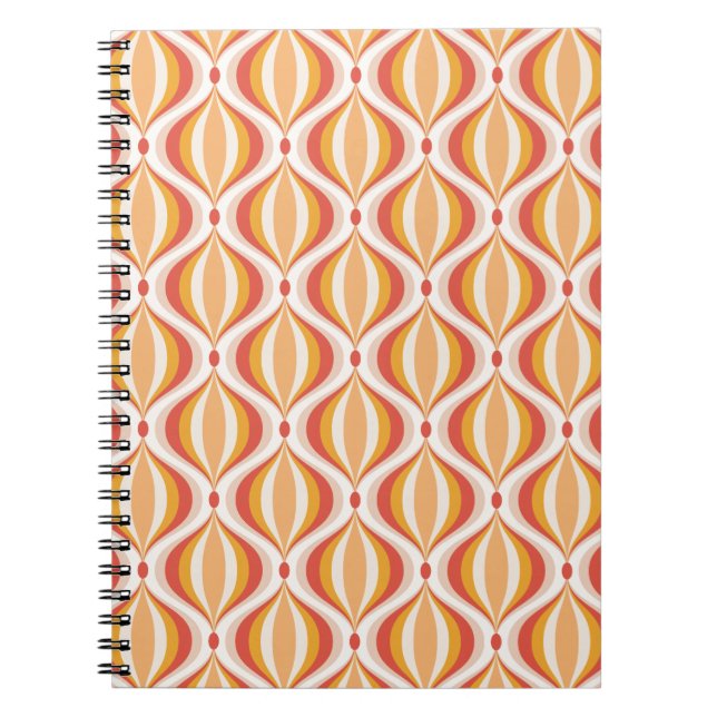 Caderno Espiral 70s nostalgia notebook groovy optical pattern (Frente)