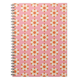 Caderno Espiral 70s Retrofloricultura padrão de potência retrobols